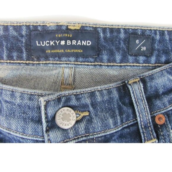 Lucky Brand Jeans Womens Sz 6/28 Straight Leg Mid Rise Med. Wash Distressed NWOT - Picture 8 of 10
